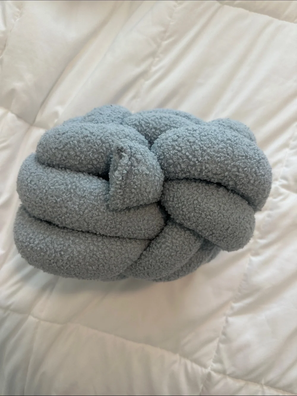 Chunky Knot Throw Pillow in Light Blue